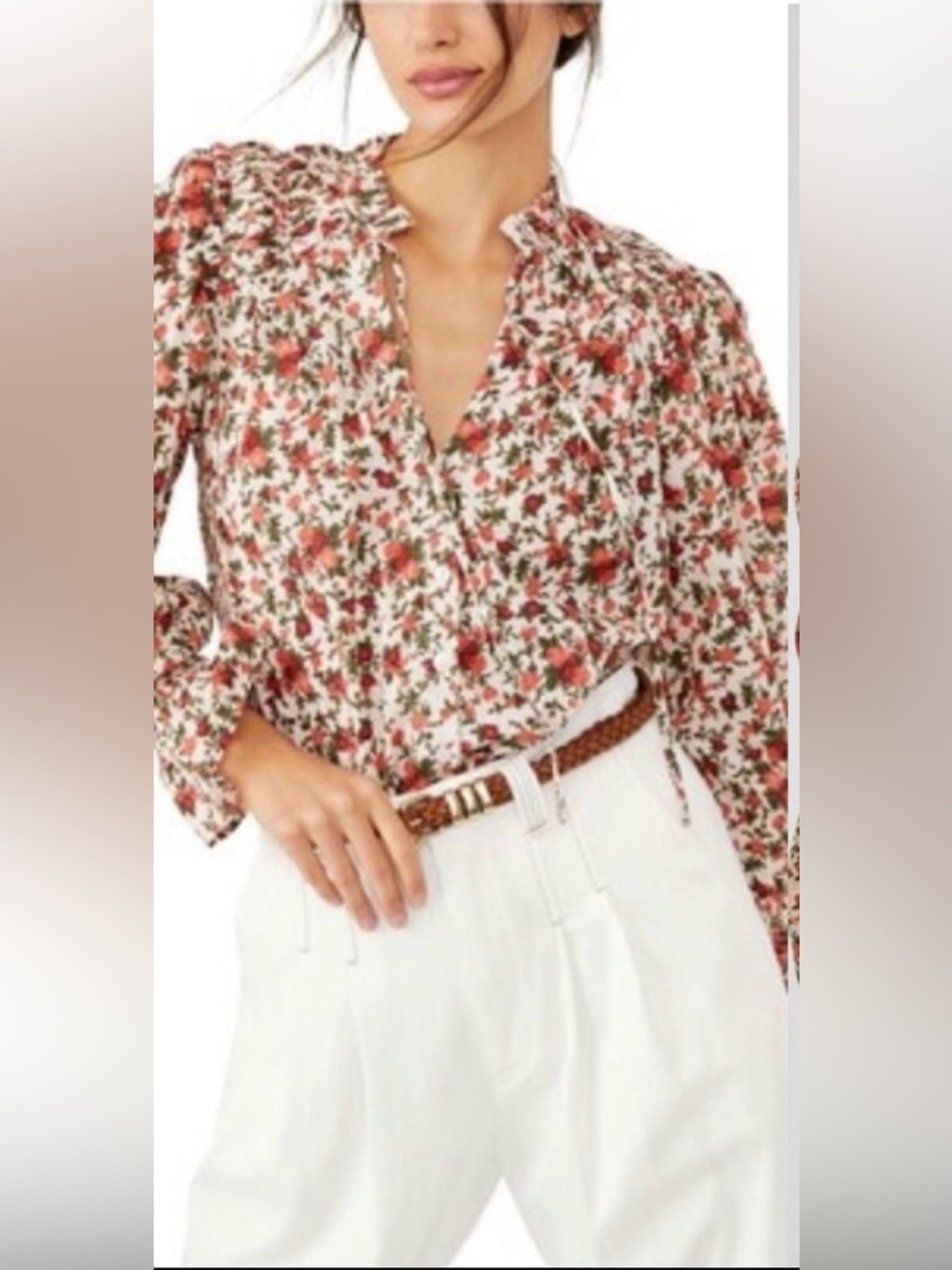 Free People Meant To Be Blouse XS NWT| Vintage Floral Boho Romantic Cottagecore
